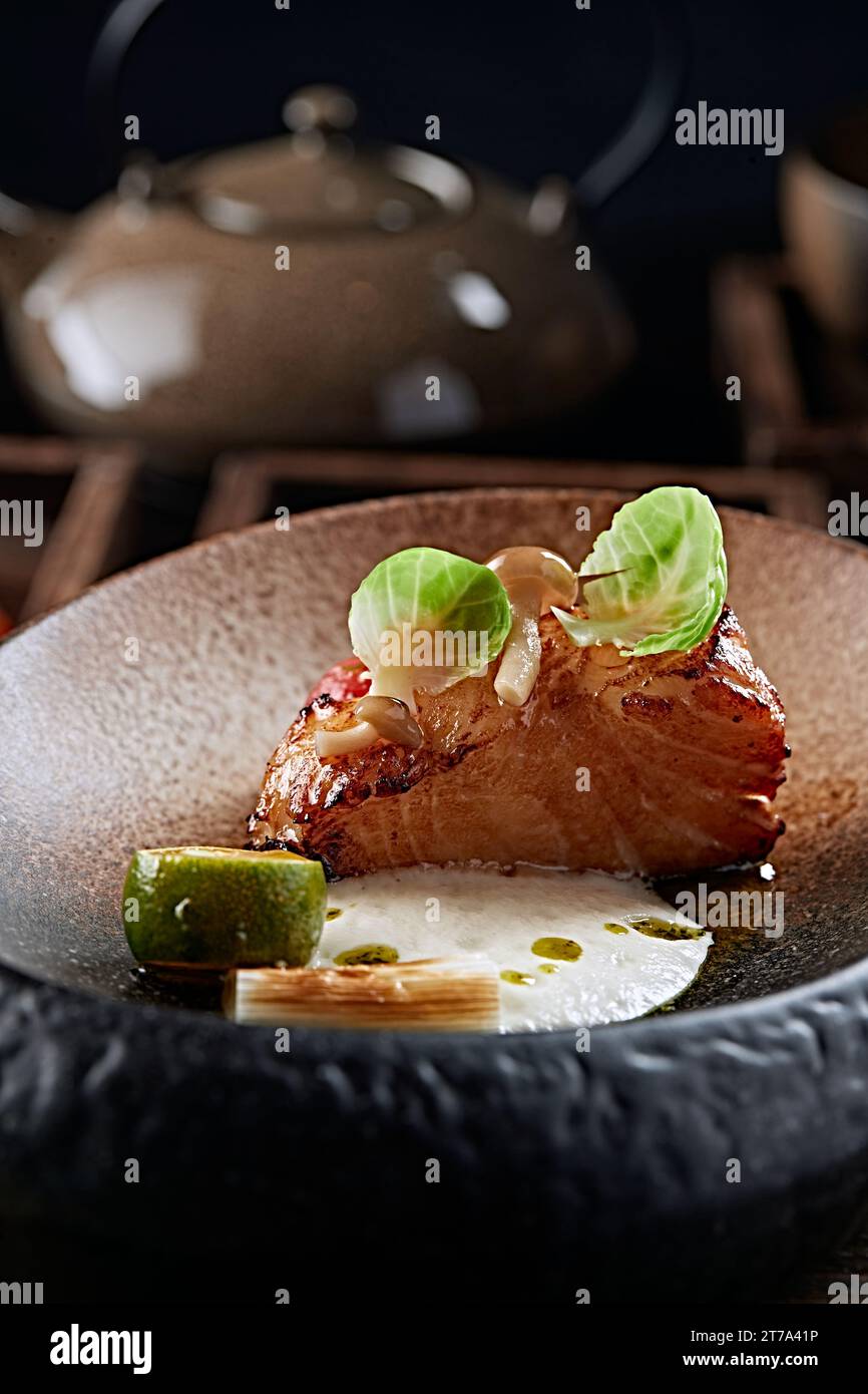 Pan-fried Codfish Filet， Atlantic cod Stock Photo - Alamy