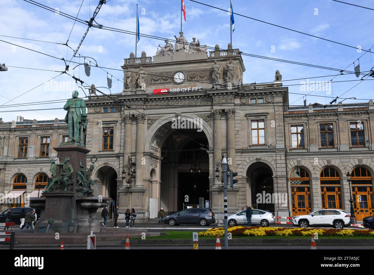 Zurich, Switzerland - 29 Oktober 2023: view at the central train station of Zurich on Switzerland Stock Photo