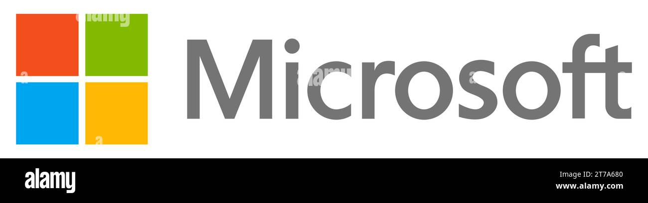 Microsoft logo. Editorial illustration isolated on white background Stock Vector
