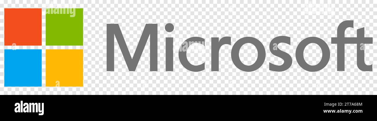Microsoft icon. Editorial logo isolated on transparent background Stock Vector