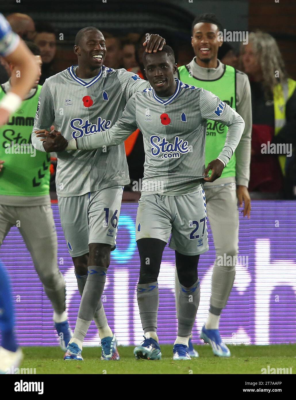 GOAL 3-2, Idrissa Gueye of Everton goal celebration with Abdoulaye ...