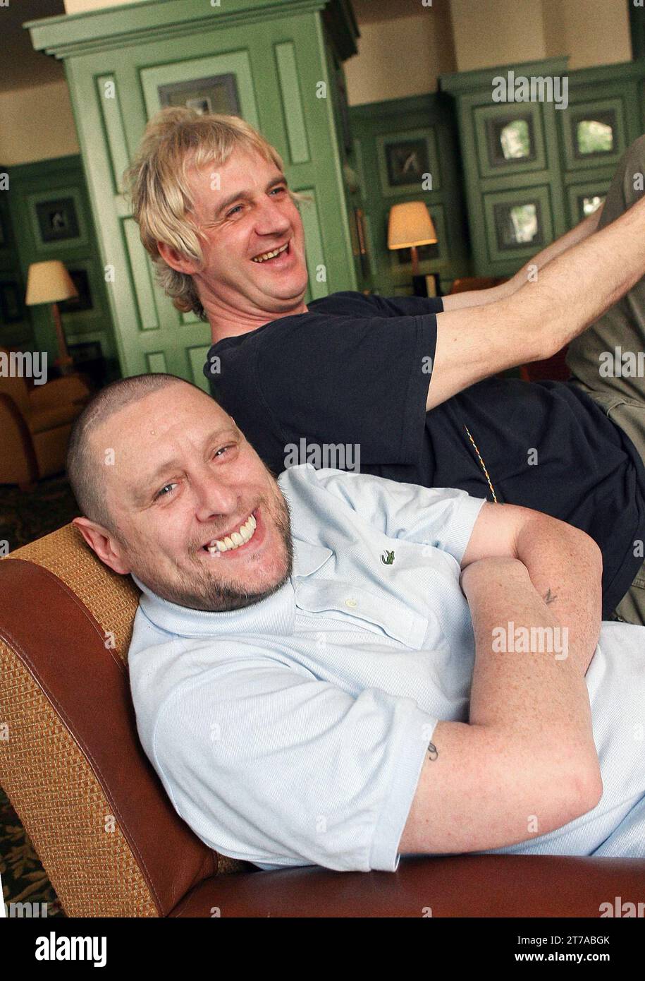 Shaun Ryder and Gary Whelan from the Manchester band The Happy Mondays
