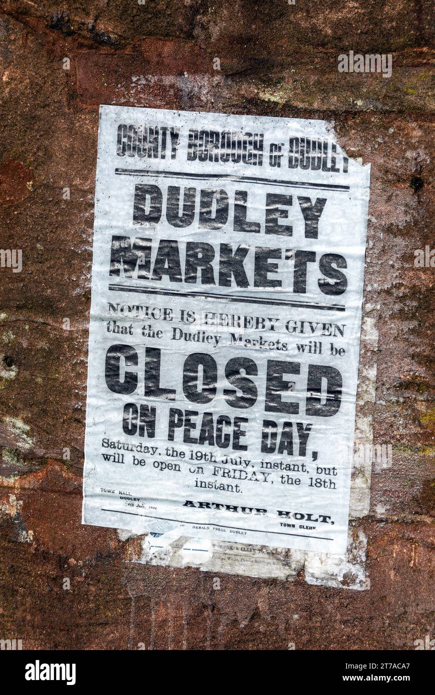 Traditional street posters on display at the Black Country Living Museum in Dudley, West Midlands, England, UK Stock Photo