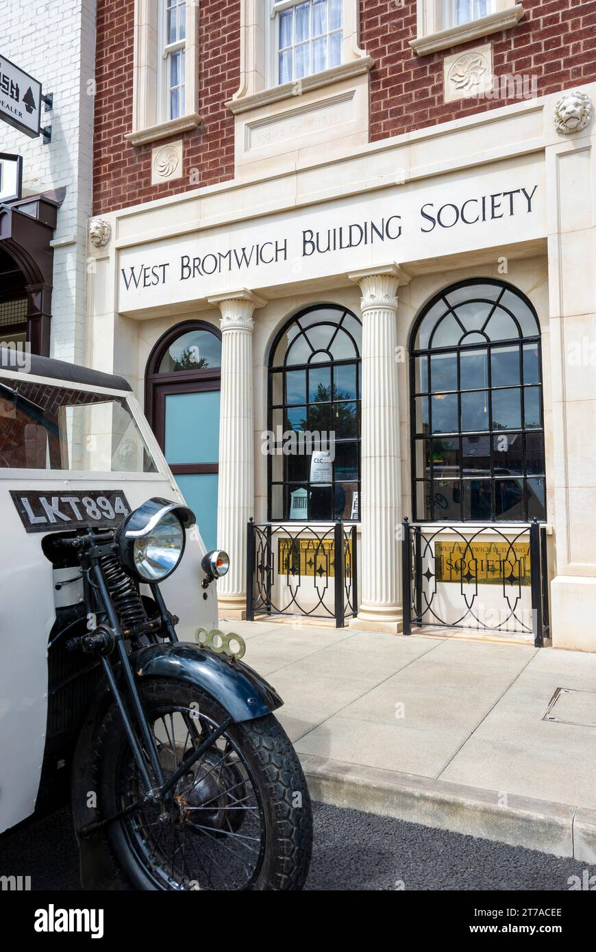 The West Bromwich Building Society in the 1940's High Street at the Black Country Living Museum, Dudley, West Midlands Stock Photo