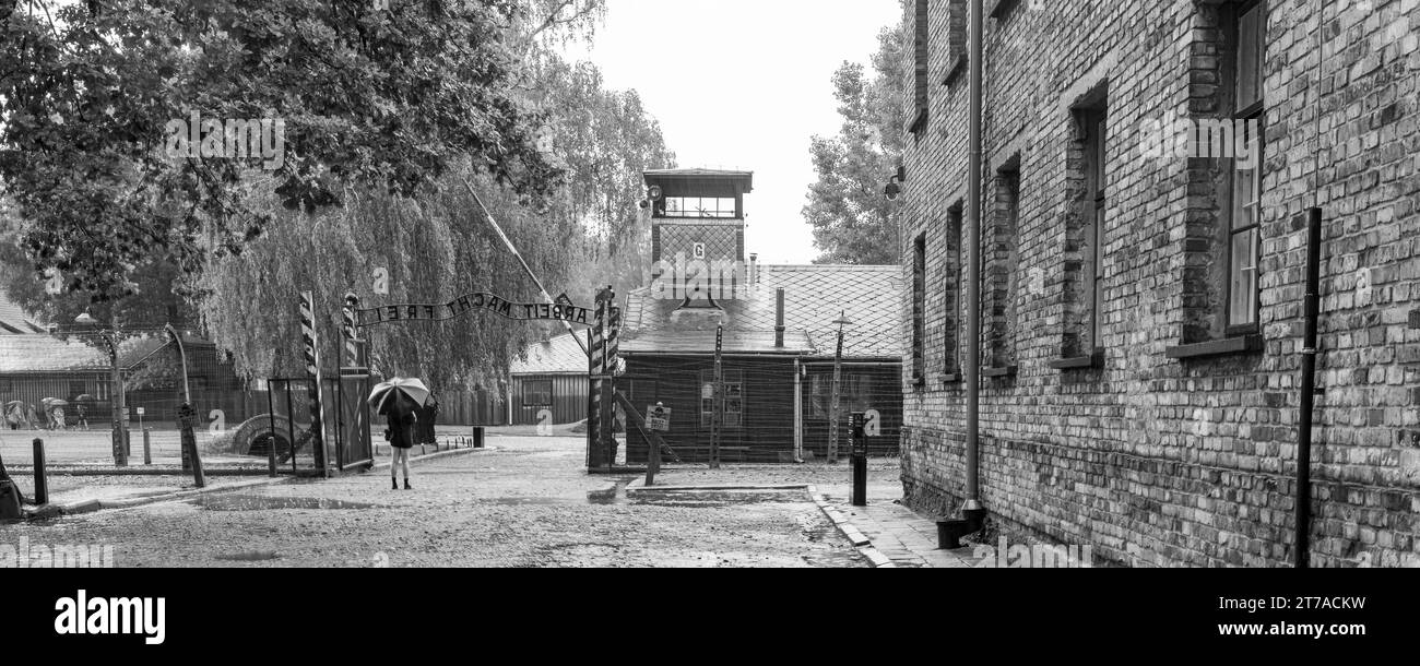Oswiecim, Poland - July 17, 2023: Memorial and museum Auschwitz-Birkena. Former Germani Nazi Concentration and Extermination Camp in Poland Stock Photo