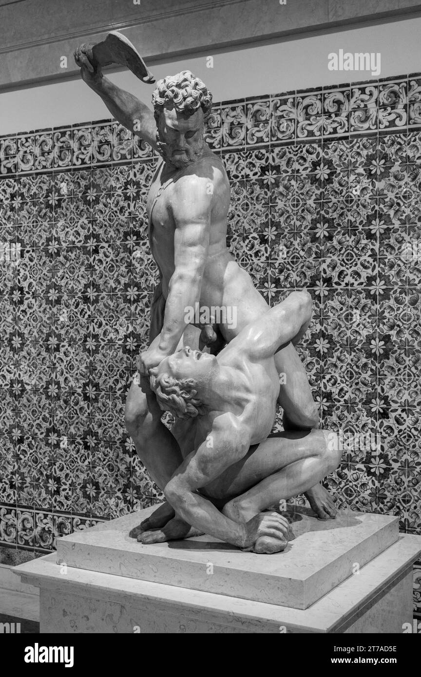 'Samson Slaying a Philistine' (England, circa 1695). Plastered lead. This piece is after an original by Giambologna (1529–1608), Stock Photo