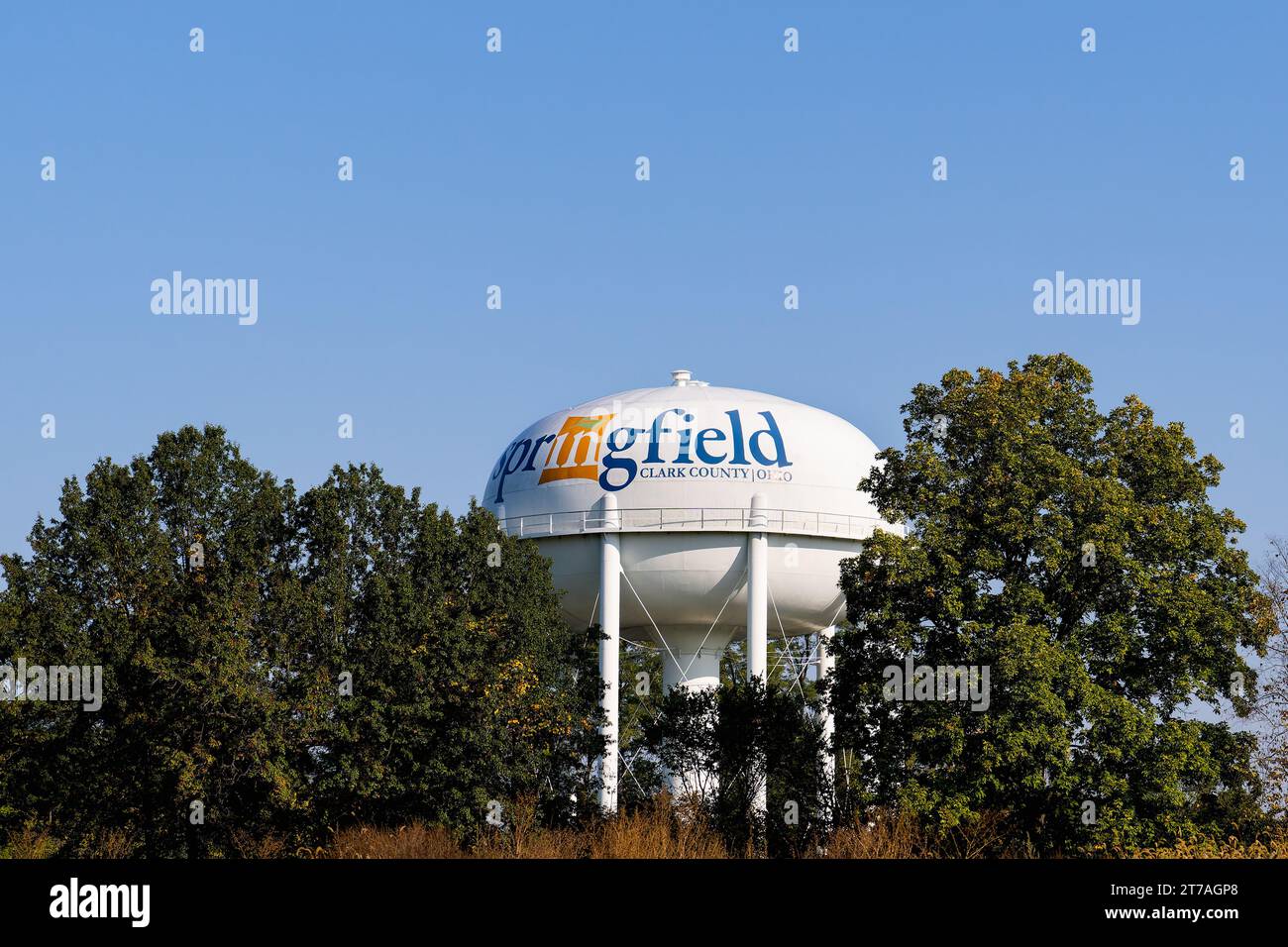 Springfield, OH Sept. 30, 2023 Springfield water tower as viewed
