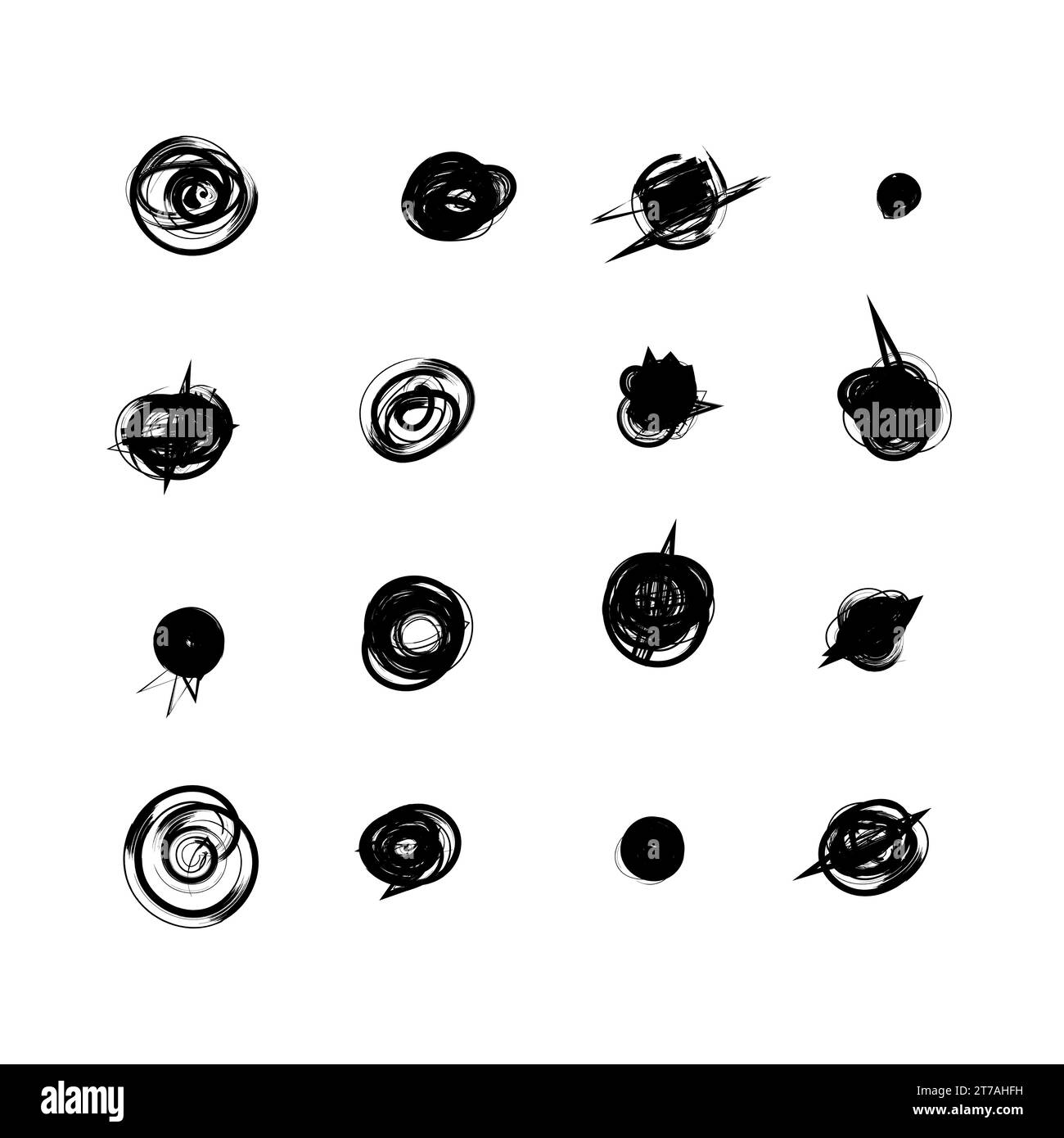 Set of hand drawn doodle circles in a grunge style. Vector illustration ...