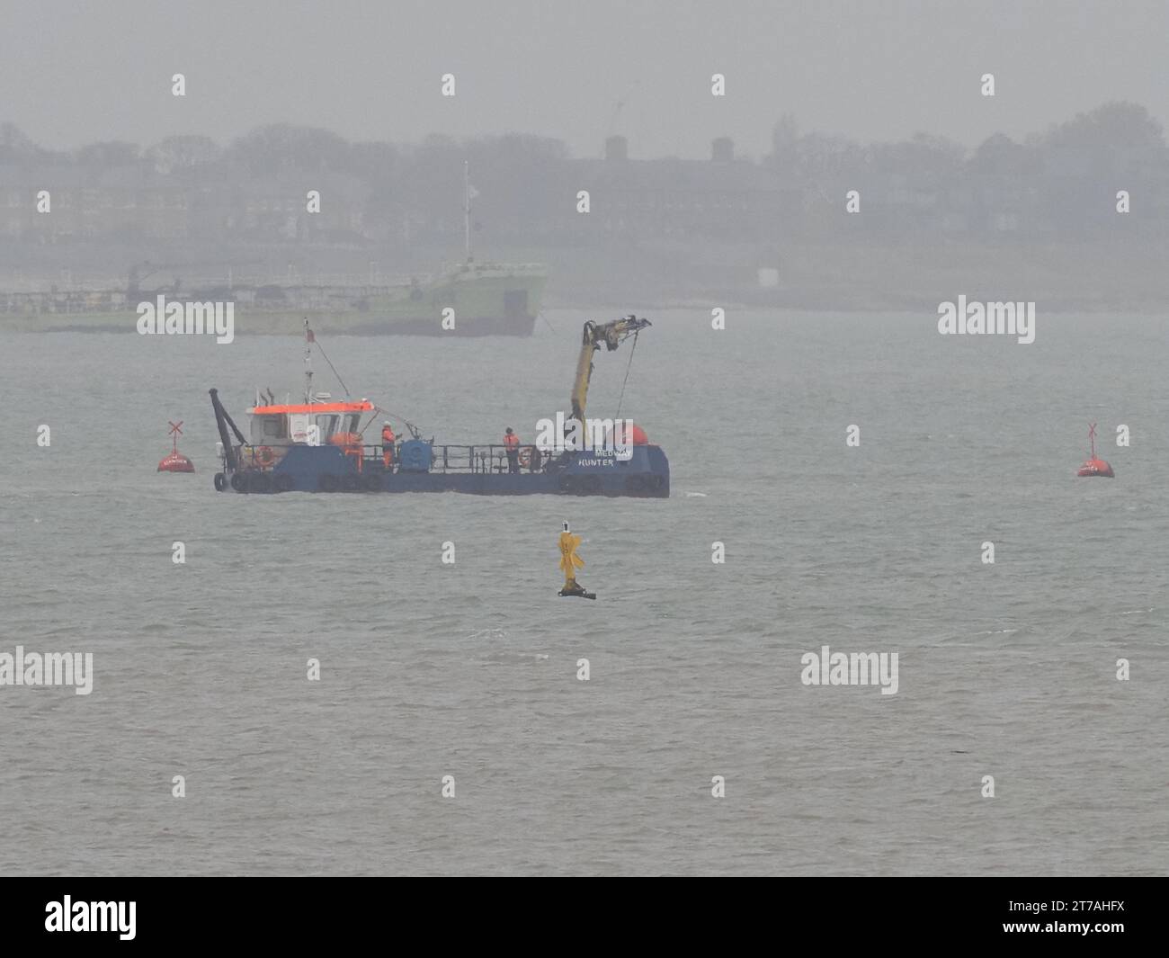 Sheerness, Kent, UK. 14th Nov, 2023. Multiple bright orange 'Danger