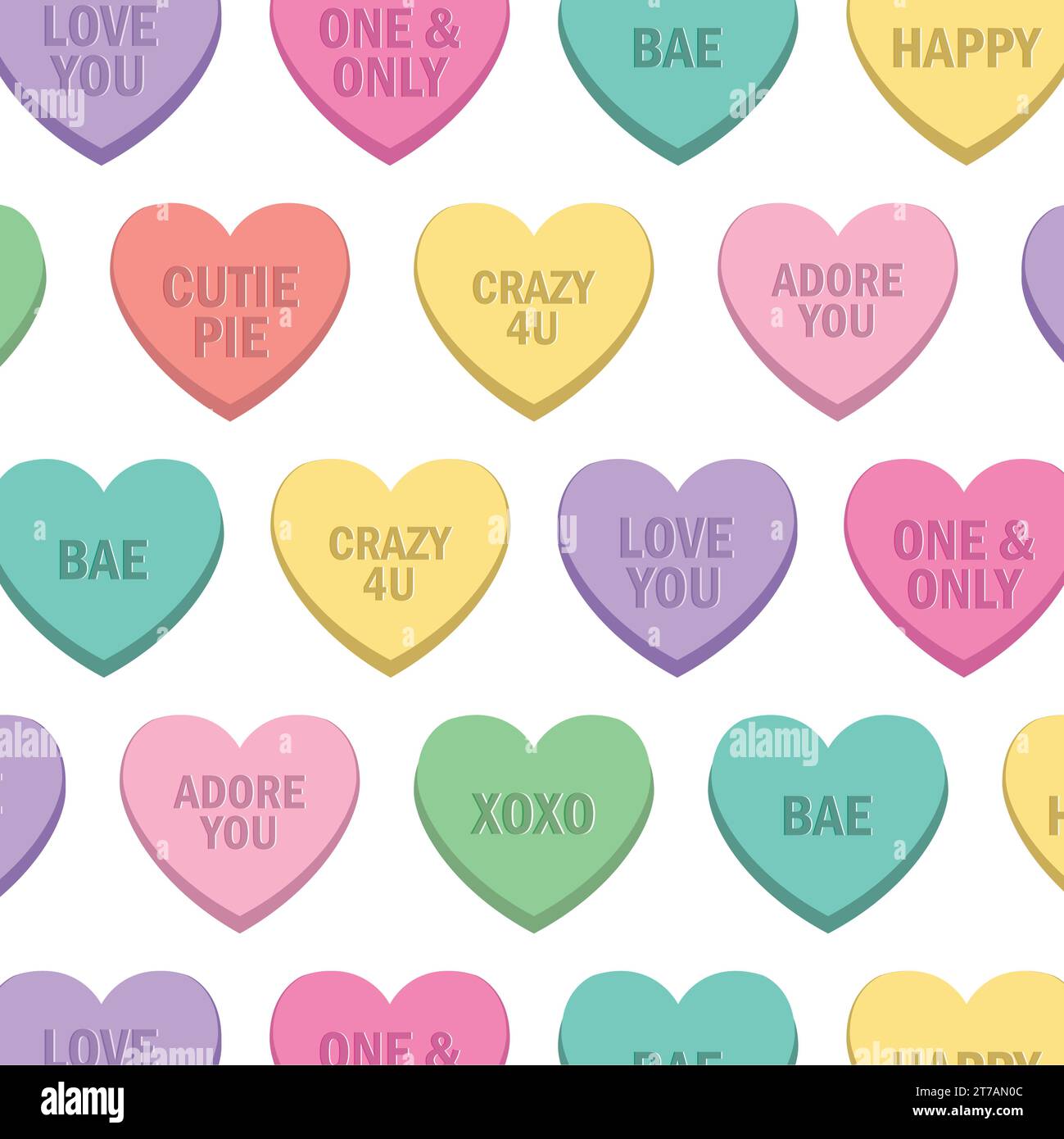 Heart shaped candies with different messages Vector Stock Vector
