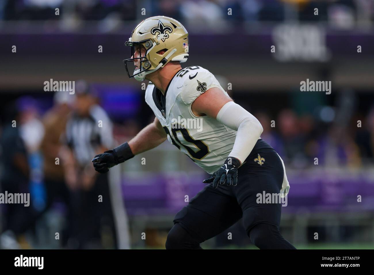 New Orleans Saints linebacker Pete Werner (20) in action against the