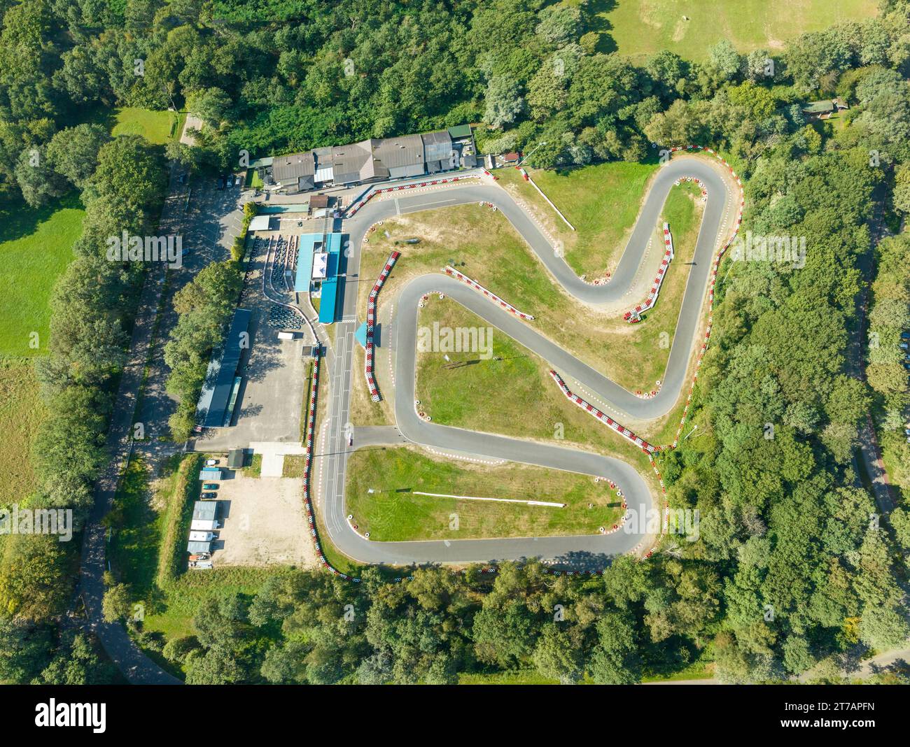 outdoor karting track seen from above Stock Photo Alamy