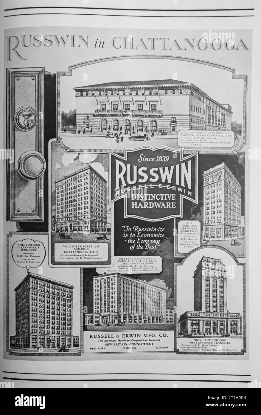 1927 Russwin Russel & Erwin Distinctive hardware ad Stock Photo