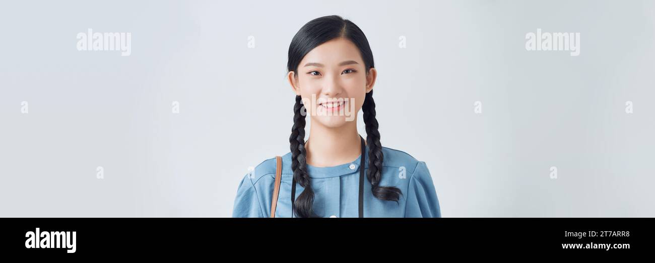 Cute young asian woman pigtails hi-res stock photography and images - Alamy