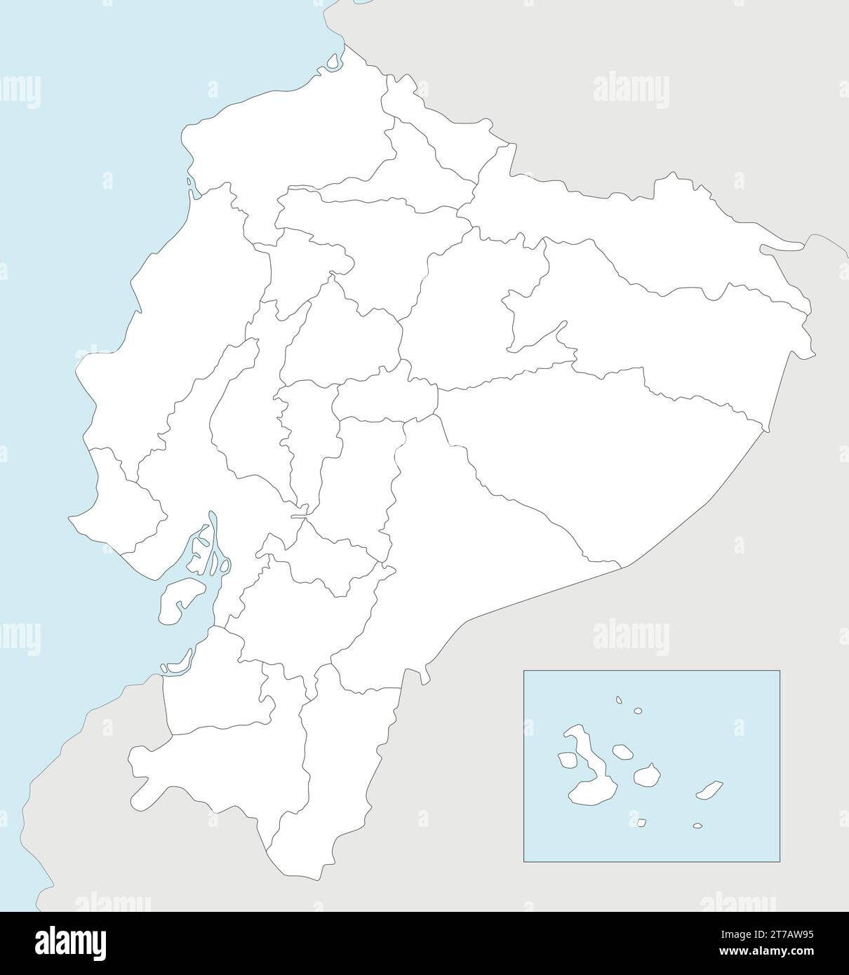 Vector Blank Map Of Ecuador With Provinces And Administrative Divisions Vector Blank Map Of Ecuador With Provinces And Administrative Divisions And Neighbouring Countries Editable And Clearly Labeled Layers 2T7AW95 