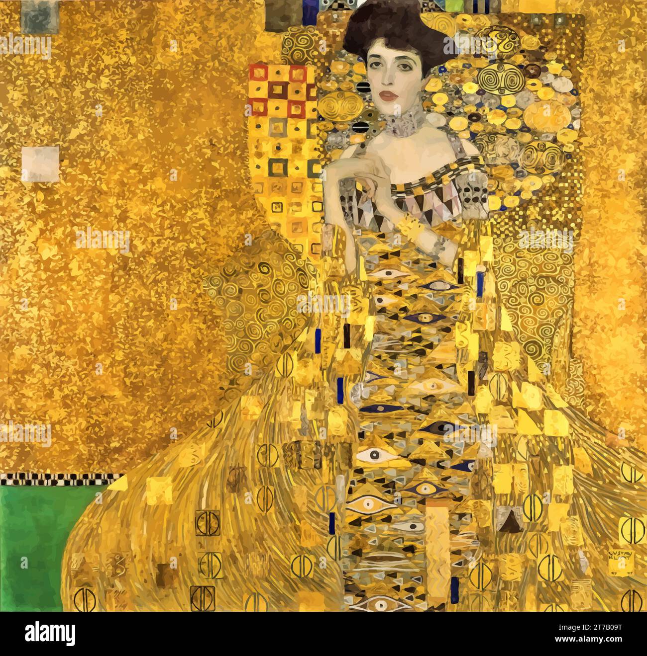 Portrait of Adele Bloch-Bauer I by Gustav Klimt Stock Vector