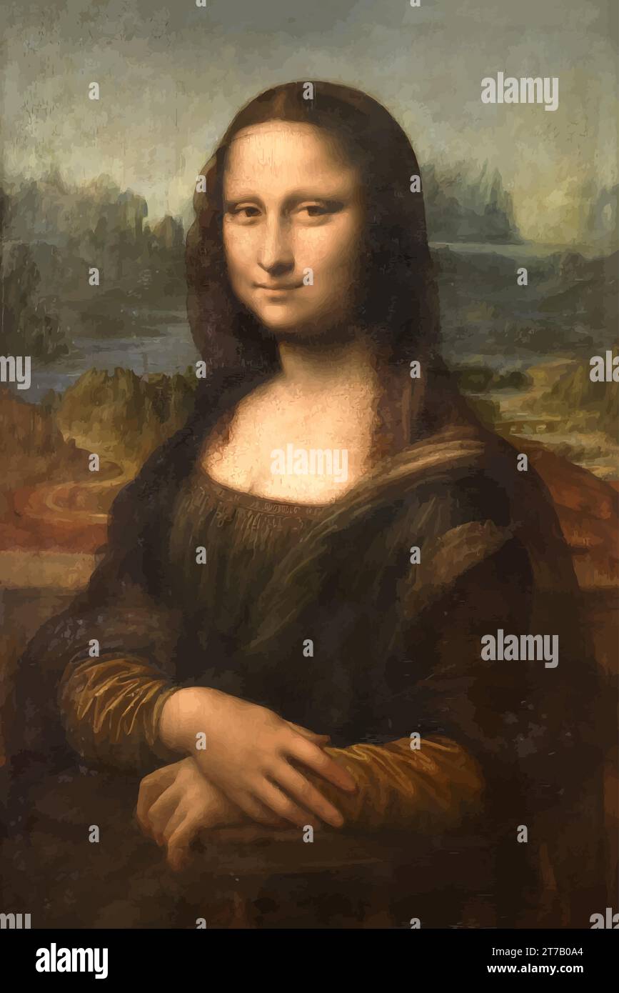'Mona Lisa' Painting by Leonardo da Vinci ' 1503 Renaissance' Stock Vector