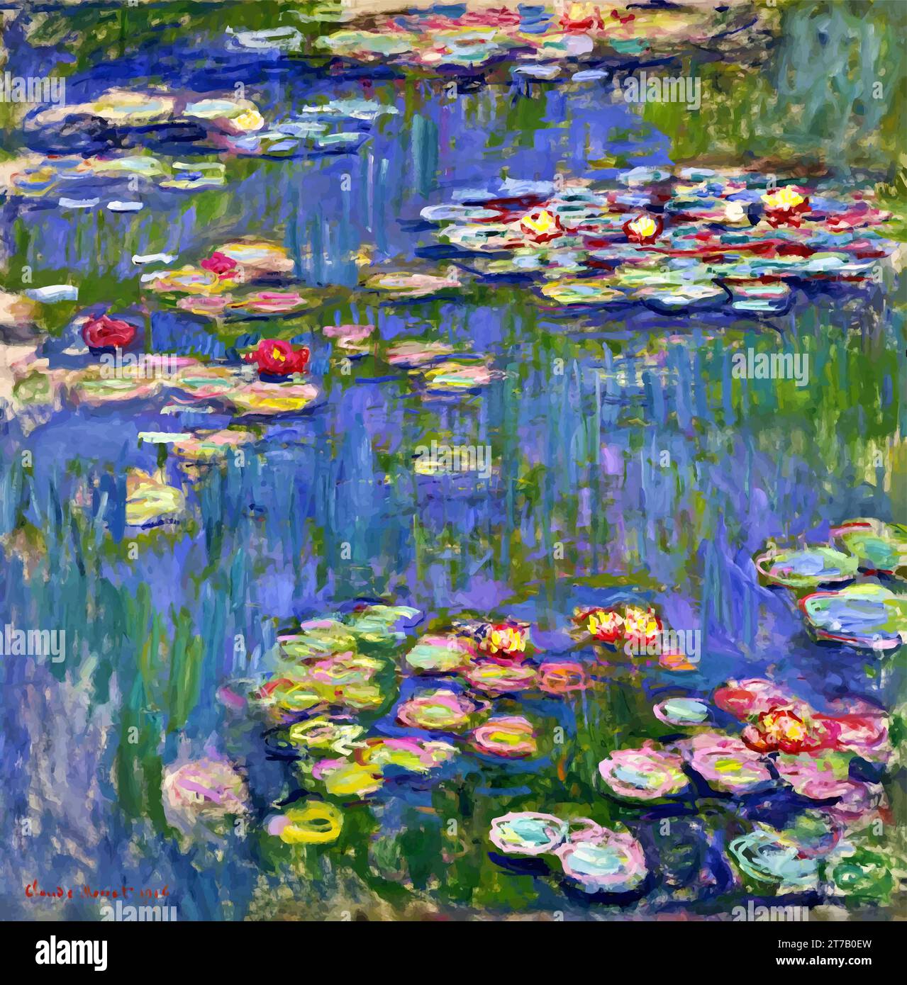 'Nympheas' Claude Monet Stock Vector