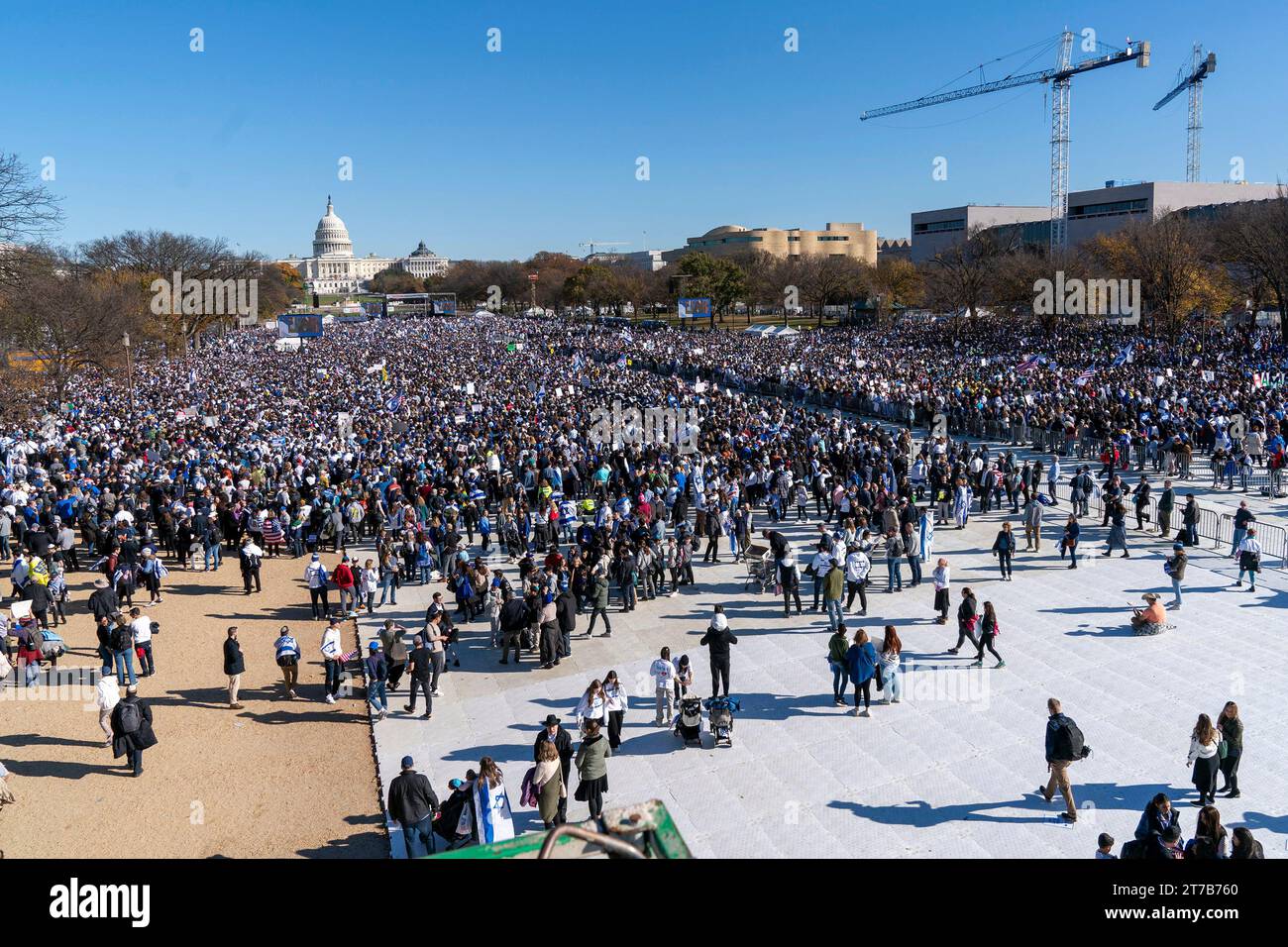 Washington Israel Rally People attend the March for Israel rally Tuesday, Nov. 14, 2023, on the ...