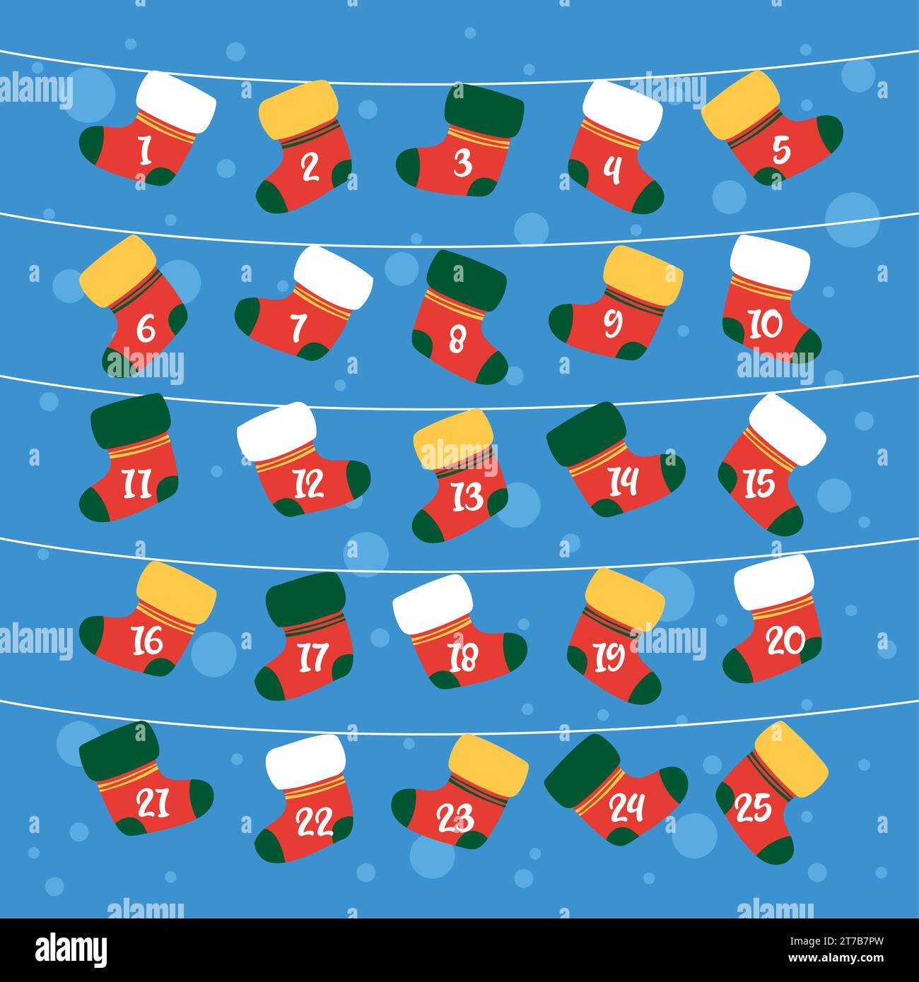 Christmas advent calendar with red socks Vector Stock Vector Image & Art Alamy