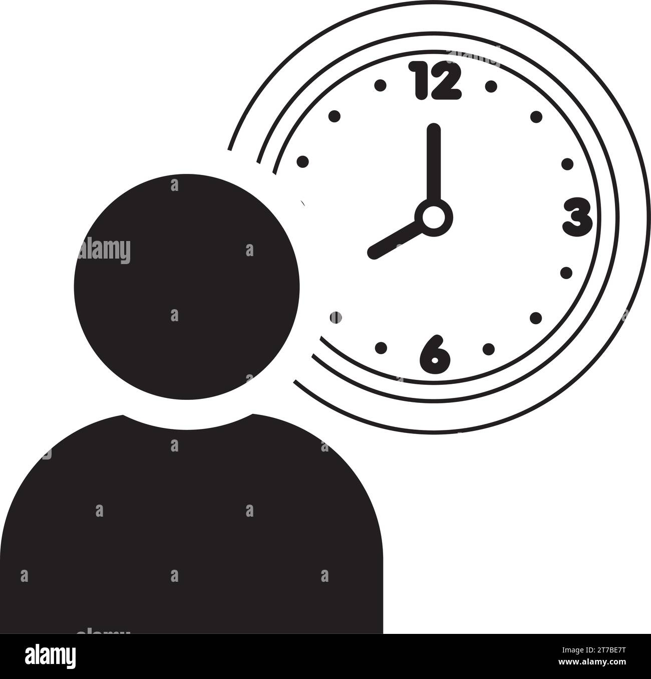 Person with a wall clock icon Vector Stock Vector Image & Art - Alamy
