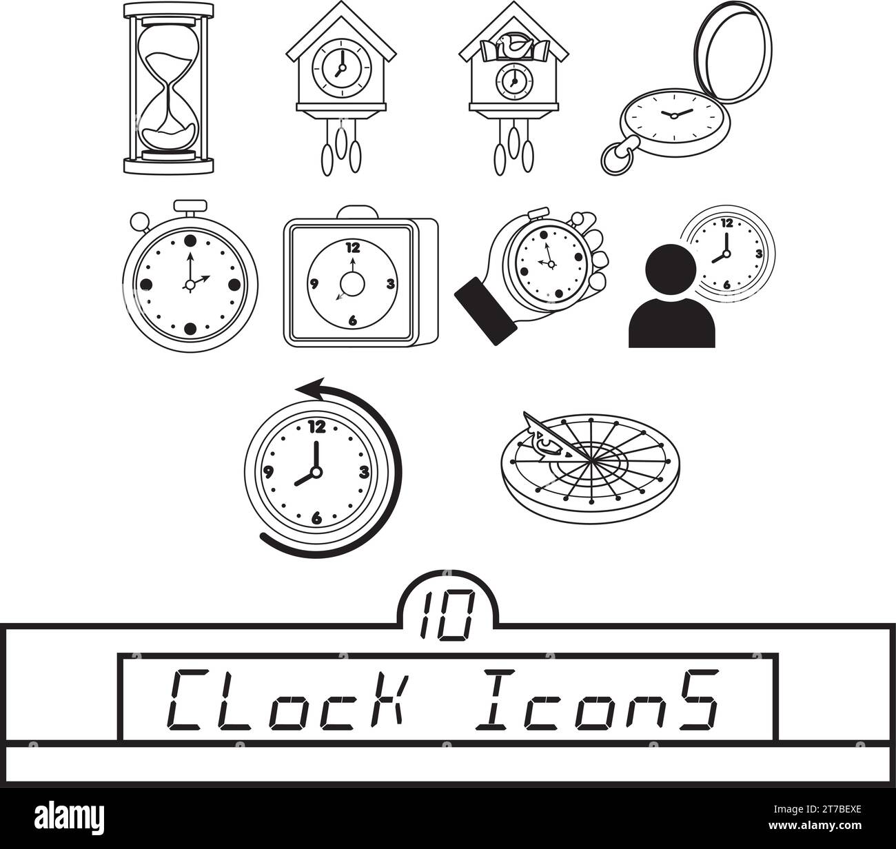 Set of different clock icons Vector Stock Vector Image & Art Alamy
