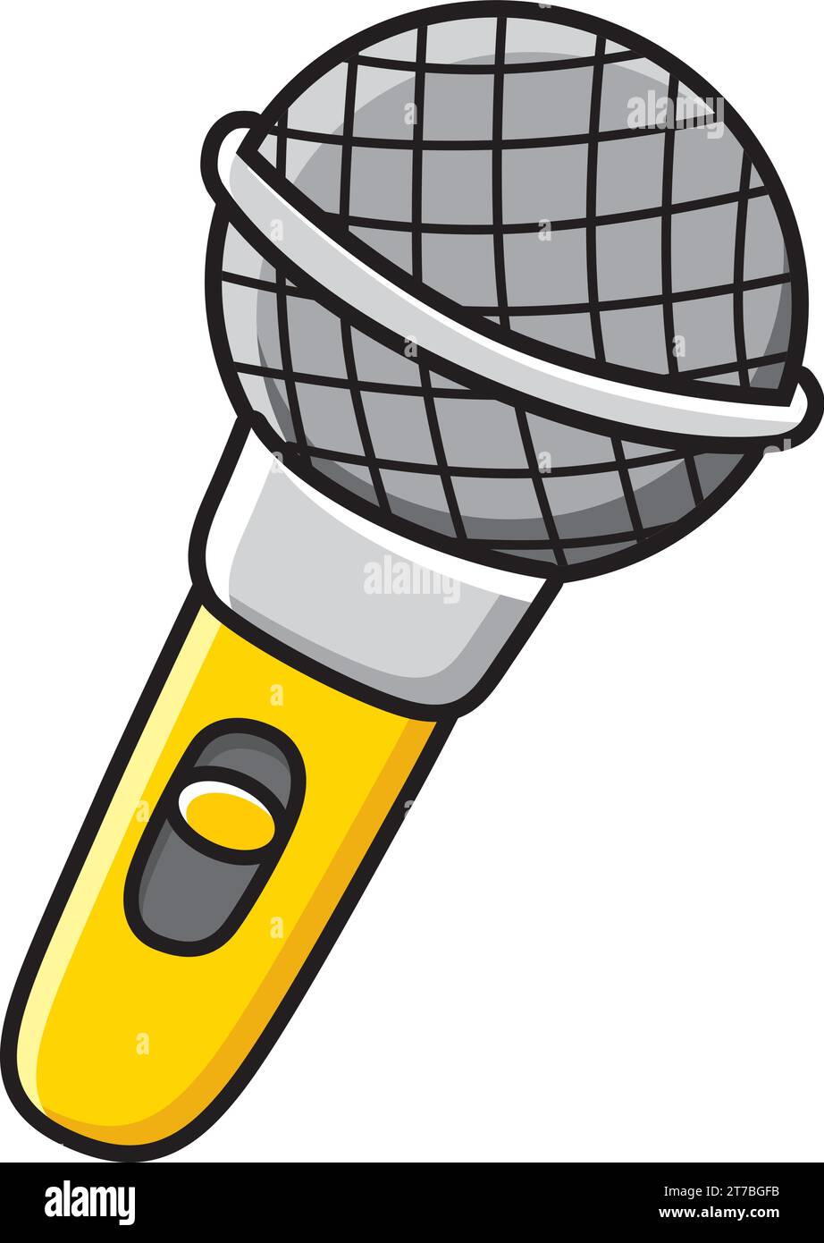 Yellow microphone Stock Vector