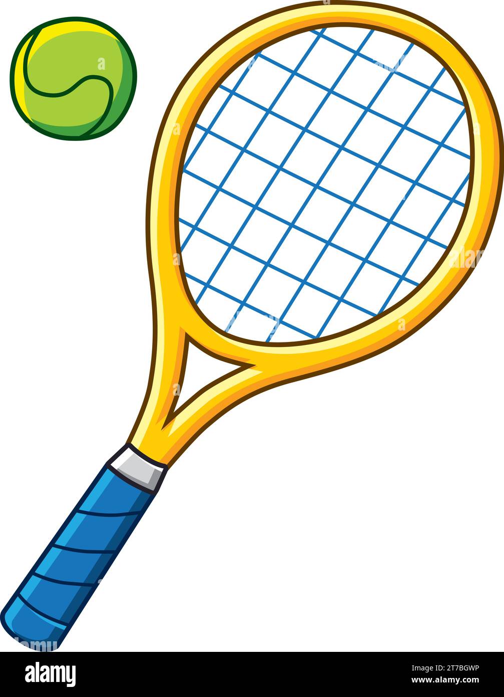 Cartoon tennis ball racket sport hi-res stock photography and images ...