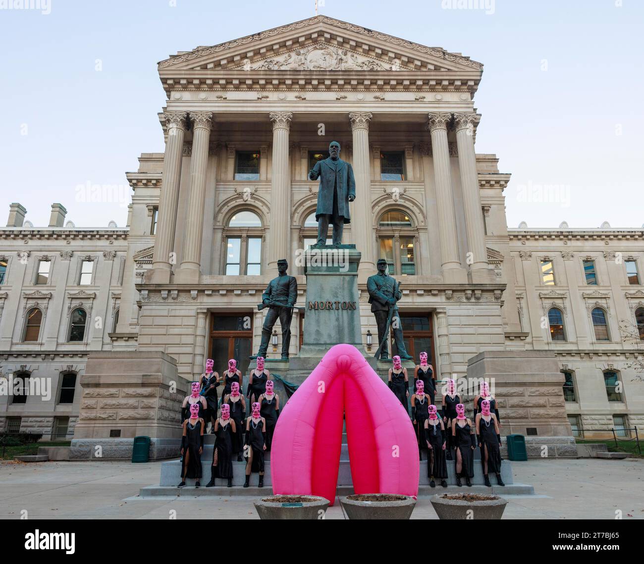 INDIANAPOLIS, INDIANA - NOVEMBER 14: Russian activist group Pussy Riot