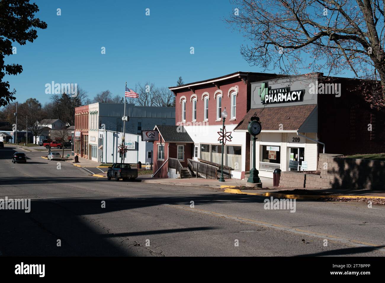 Downtown Laingsburg Michigan USA Stock Photo