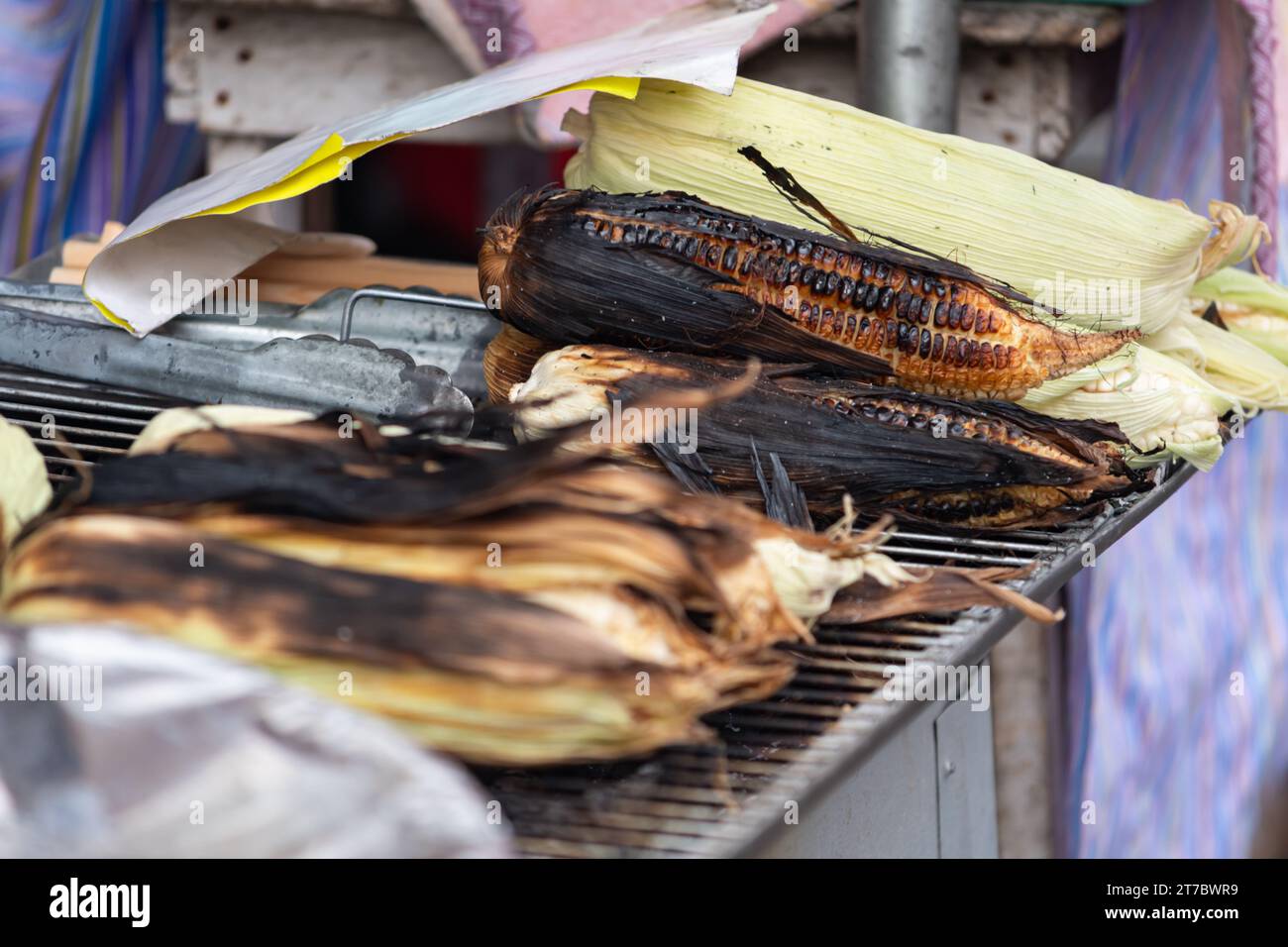 Grilled corn, Mexican street food. Mexican traditions. Stock Photo