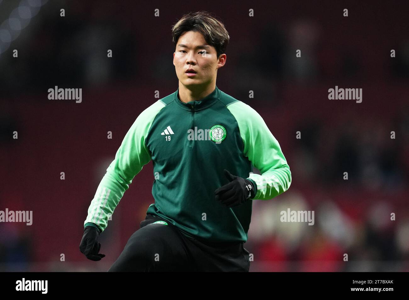 Madrid, Spain. 09th Nov, 2023. Hyeongyu Oh of Celtic FC during the UEFA Champions League match, Group E, between Atletico de Madrid and Celtic FC played at Civitas Mertropolitano Stadium on November 7, 2023 in Madrid, Spain. (Photo by Bagu Blanco/PRESSINPHOTO) Credit: PRESSINPHOTO SPORTS AGENCY/Alamy Live News Stock Photo
