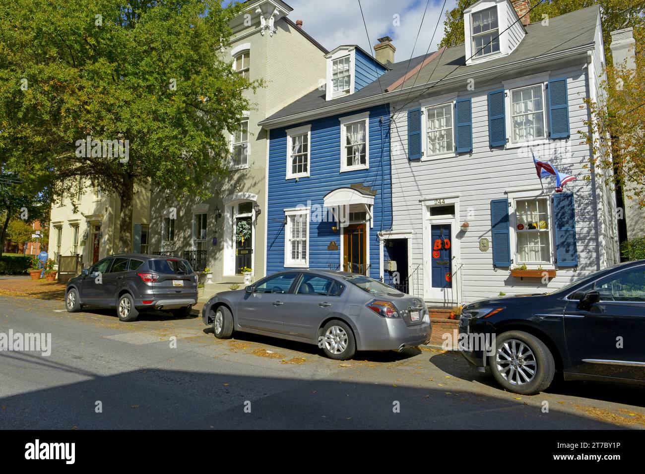 Residential homes in historic Annapolis MD Stock Photo Alamy