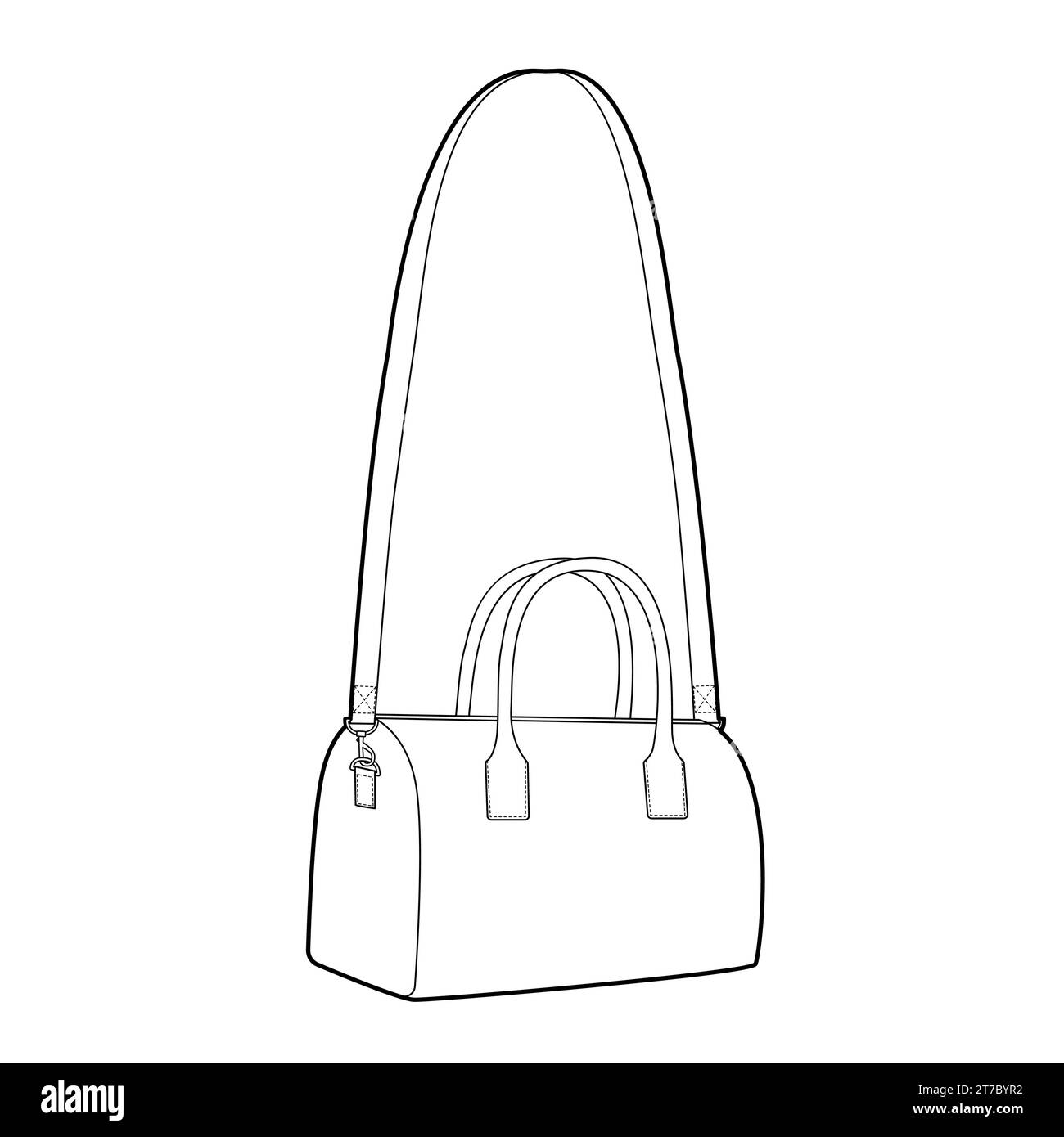 Mini Bowling Cross-Body Tote silhouette bag. Fashion accessory ...