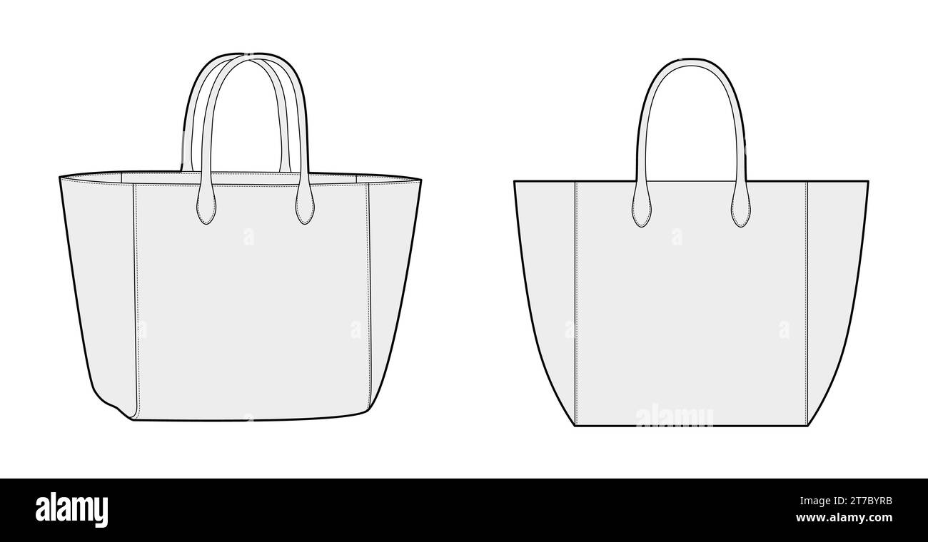 XL Tote Bag silhouette. Fashion accessory technical illustration ...