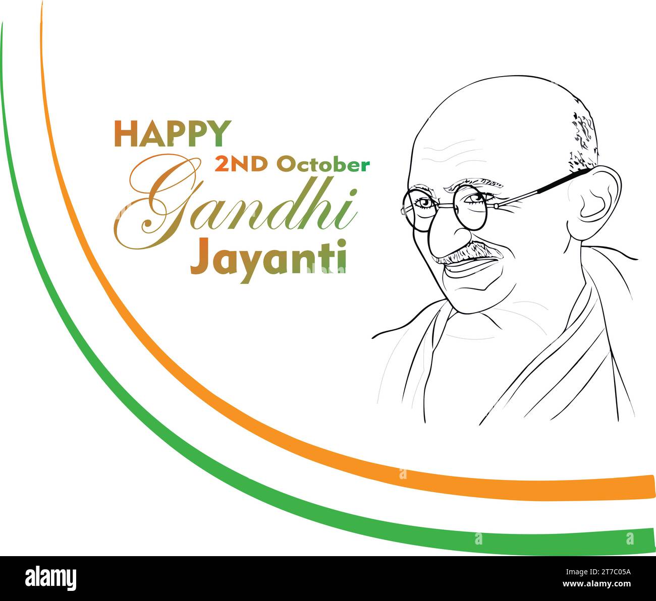Happy Gandhi Jayanti 2nd October Stock Vector