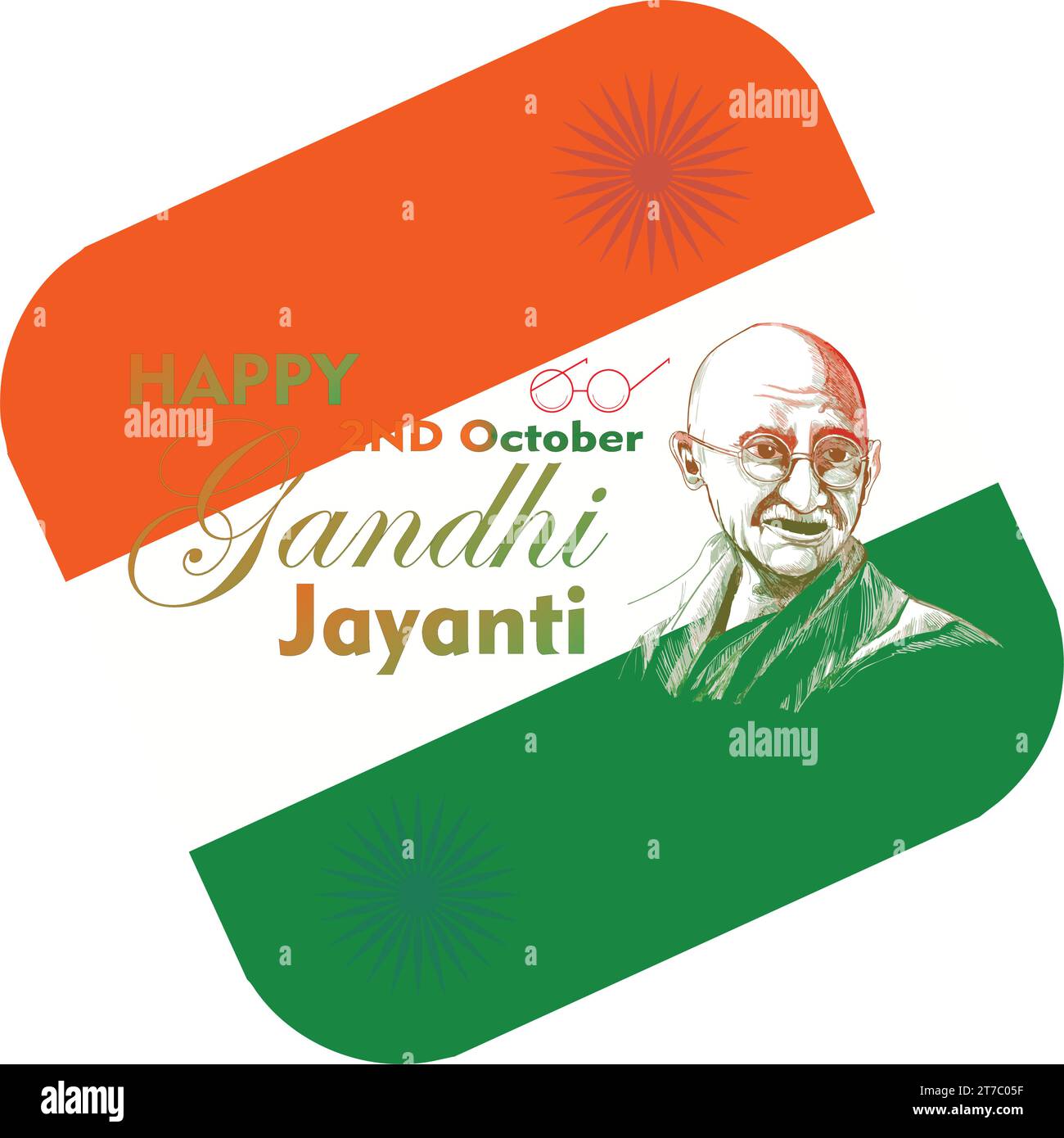 Happy Gandhi Jayanti 2nd October Stock Vector