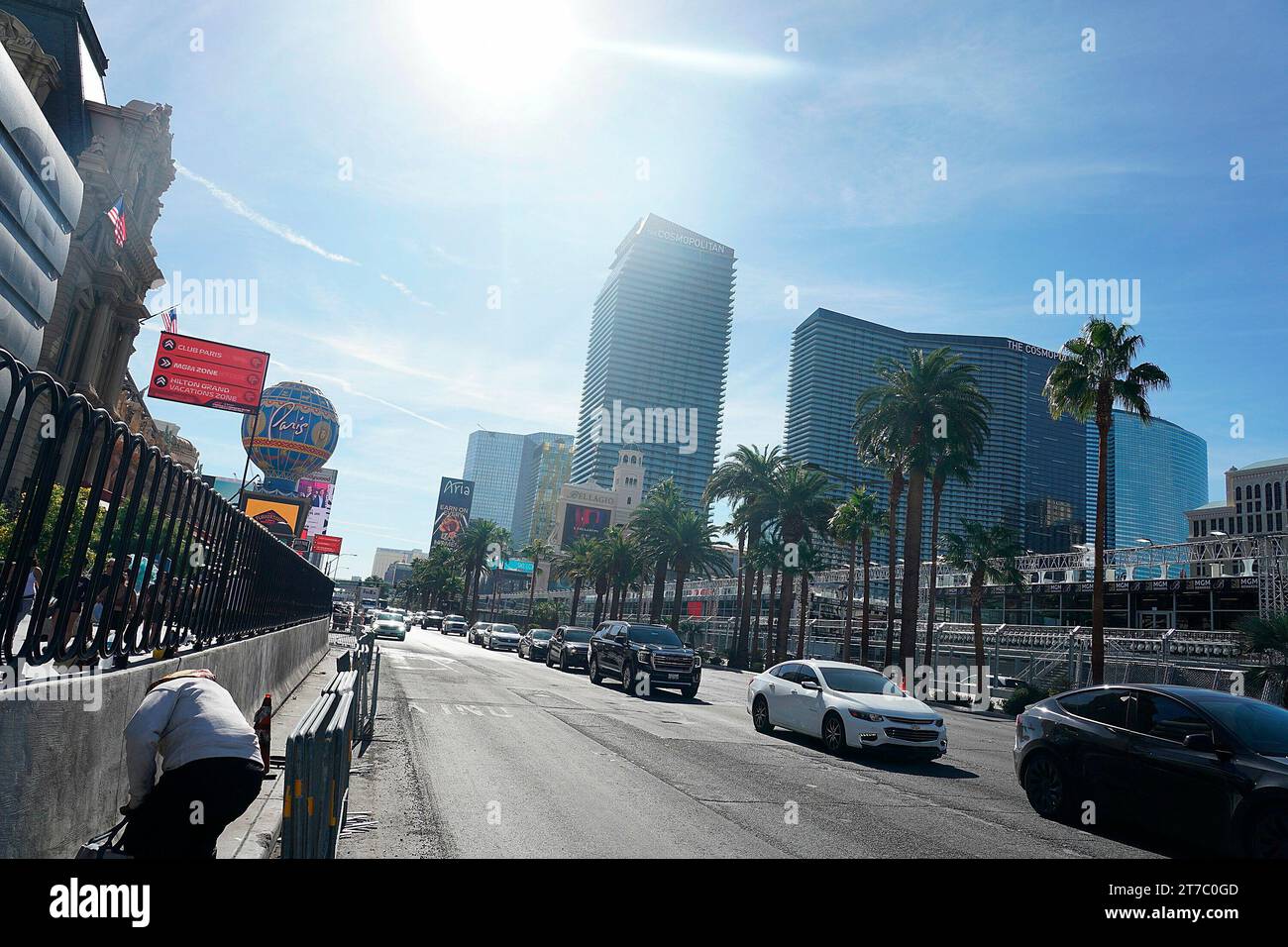 November 14th, 2023, Las Vegas Street Circuit, Las Vegas, FORMULA 1 HEINEKEN SILVER LAS VEGAS GRAND PRIX 2023, in the picture the racetrack on Las Vegas Boulevard. Stock Photo