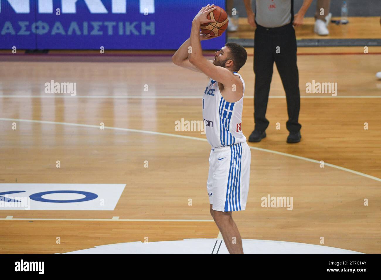 Nikolaos Rogkavopoulos (Greece Basketball National Team) shooting a free throw Stock Photo