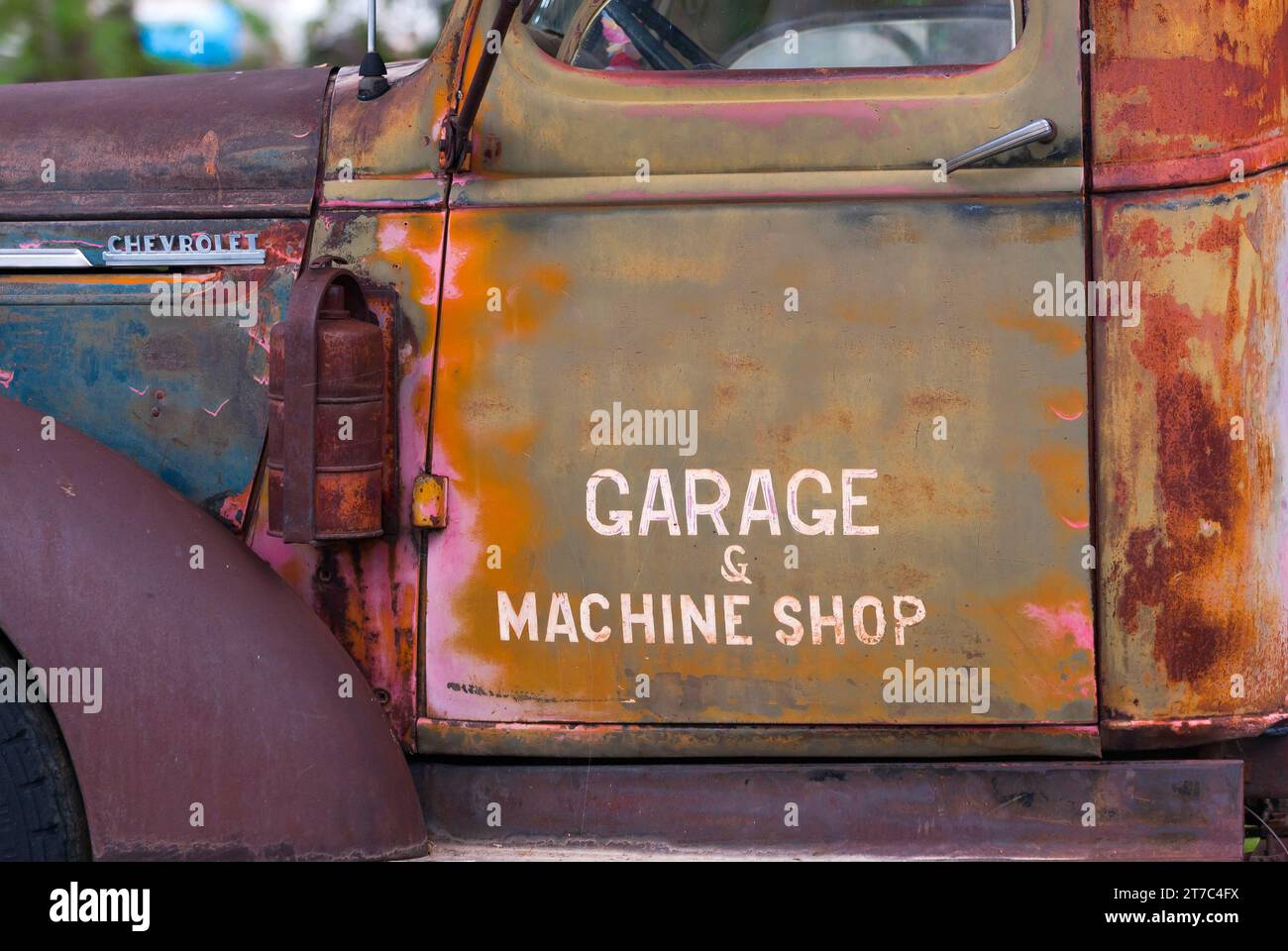 Car, colourful paint pattern, vintage car, texture, rust, wreck, car