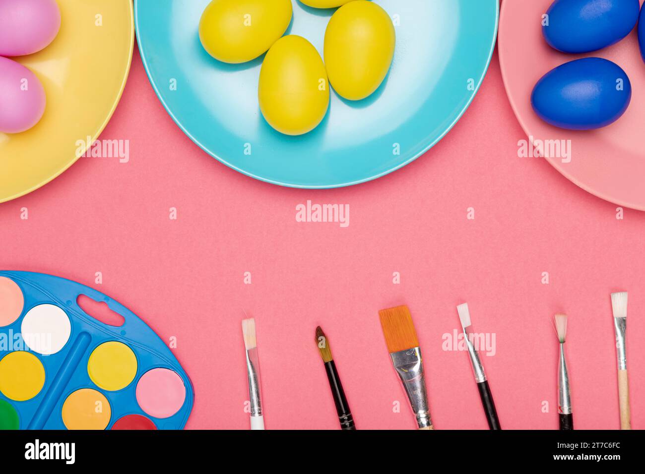 Easter Eggs Coloring Process Stock Photo Alamy