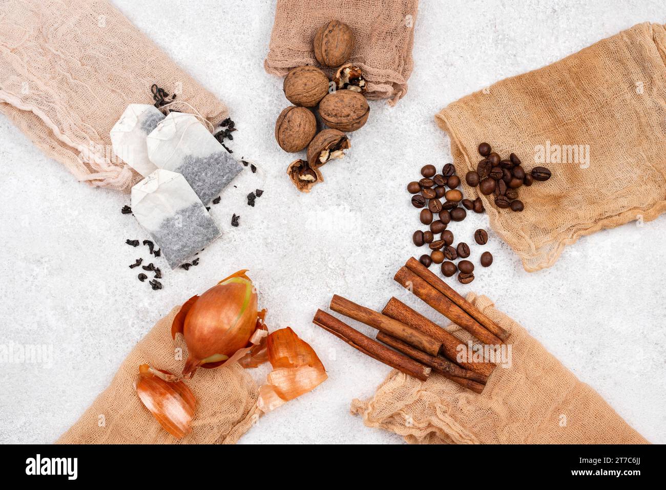 Collection Flat Lay Flat lay organic dye collection 9 Stock Photo - Alamy
