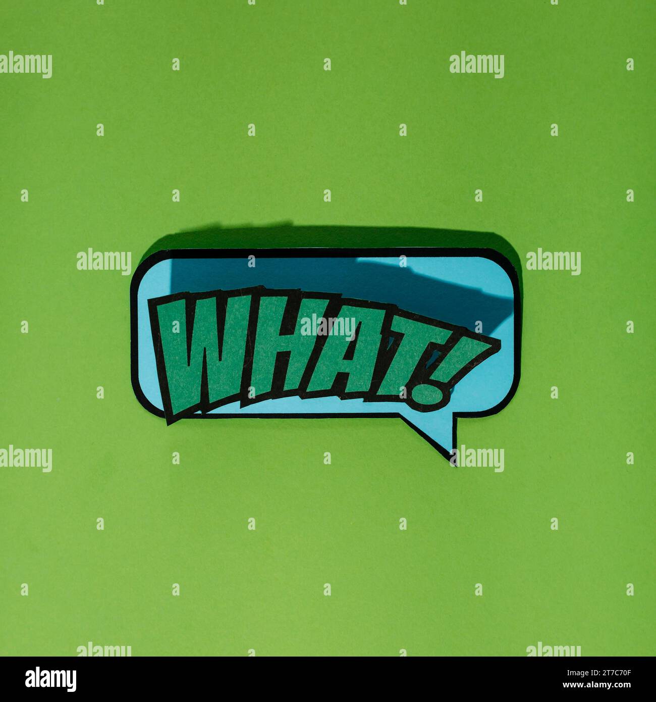Green what text speech bubble green background Stock Photo - Alamy