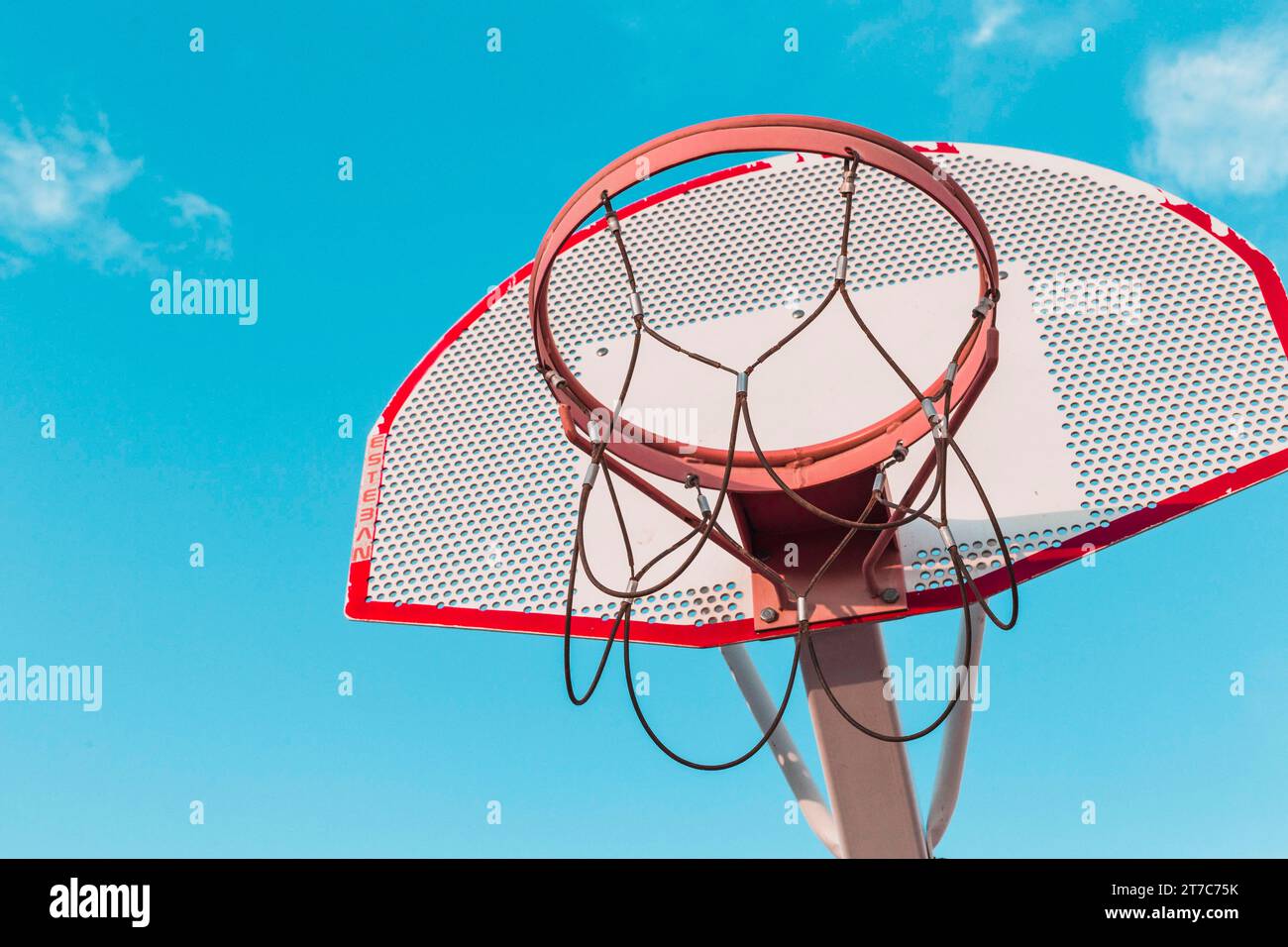 Low angle view basketball hoop Stock Photo