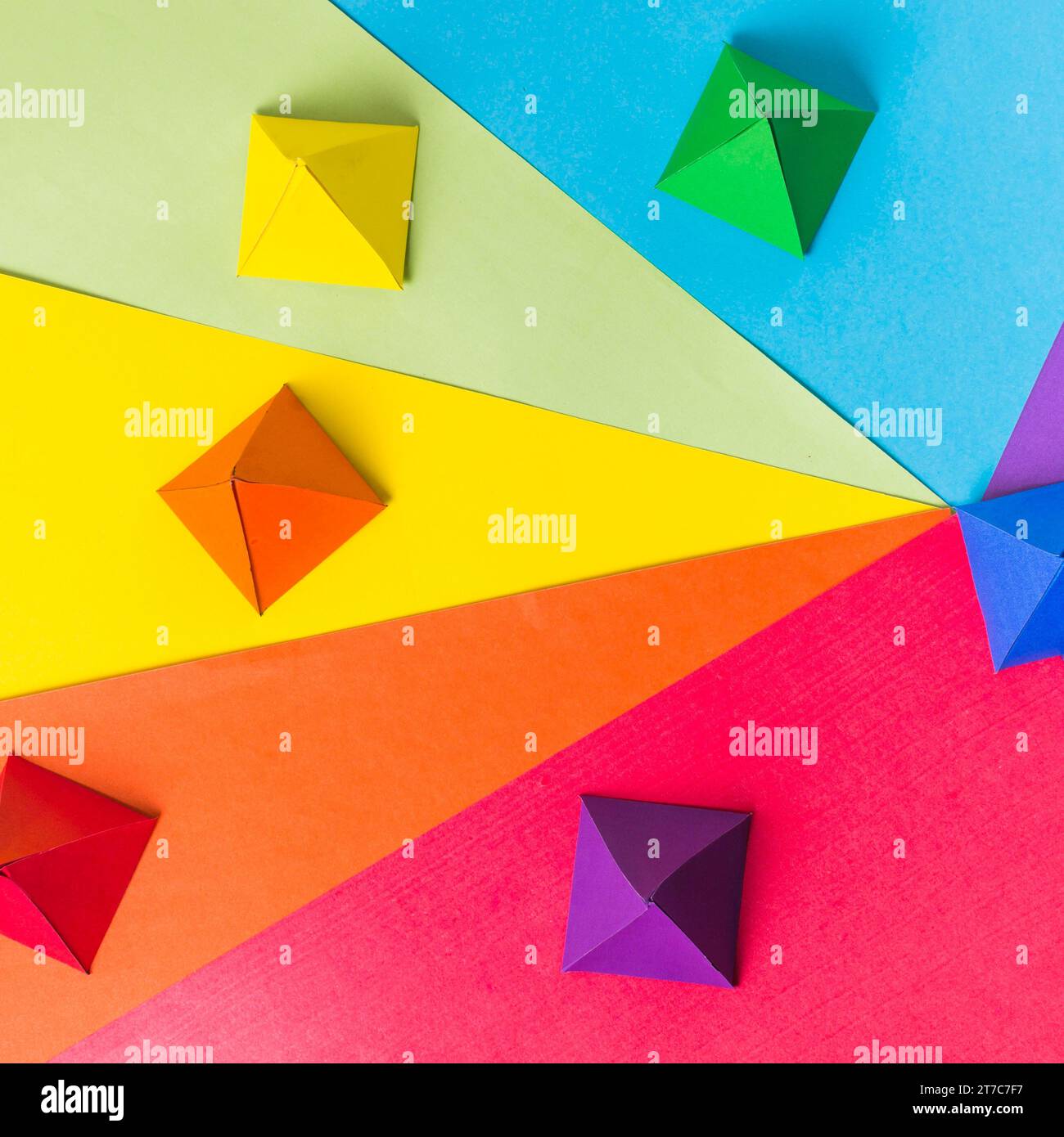 Paper origami bright lgbt colors Stock Photo