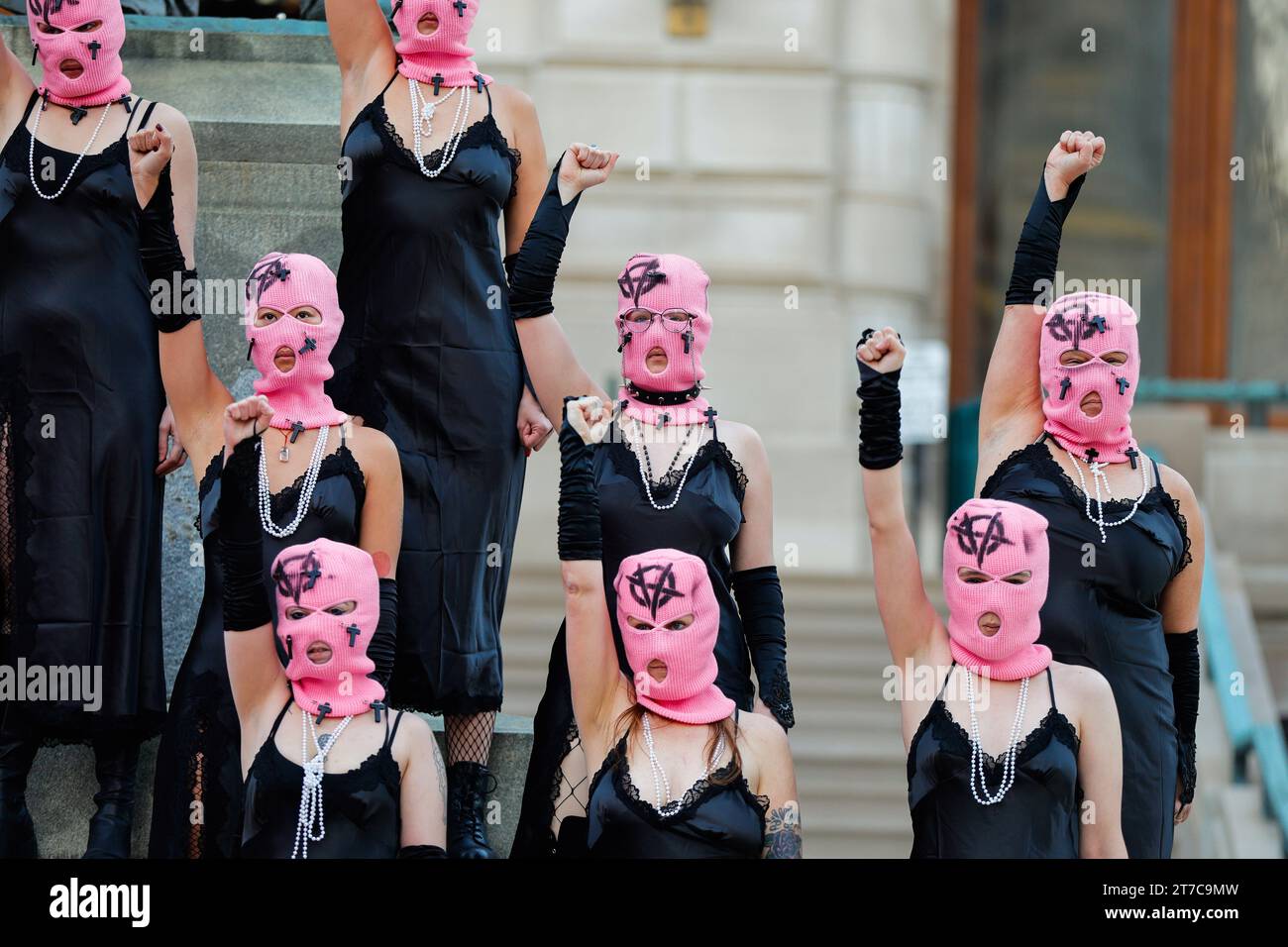 Indianapolis, United States. 14th Nov, 2023. Russian activist group