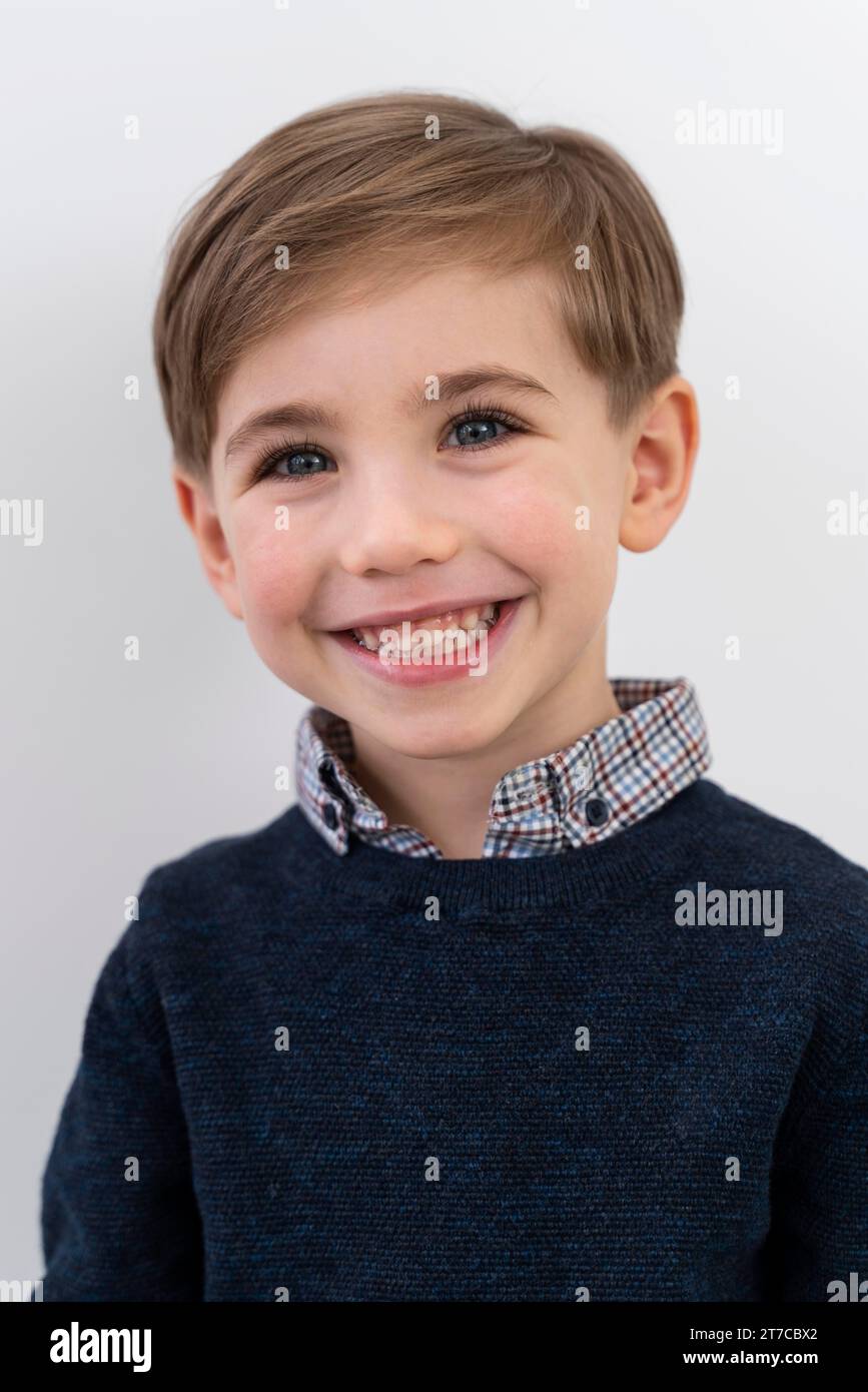 Portrait little boy wearing lens 5 Stock Photo Alamy