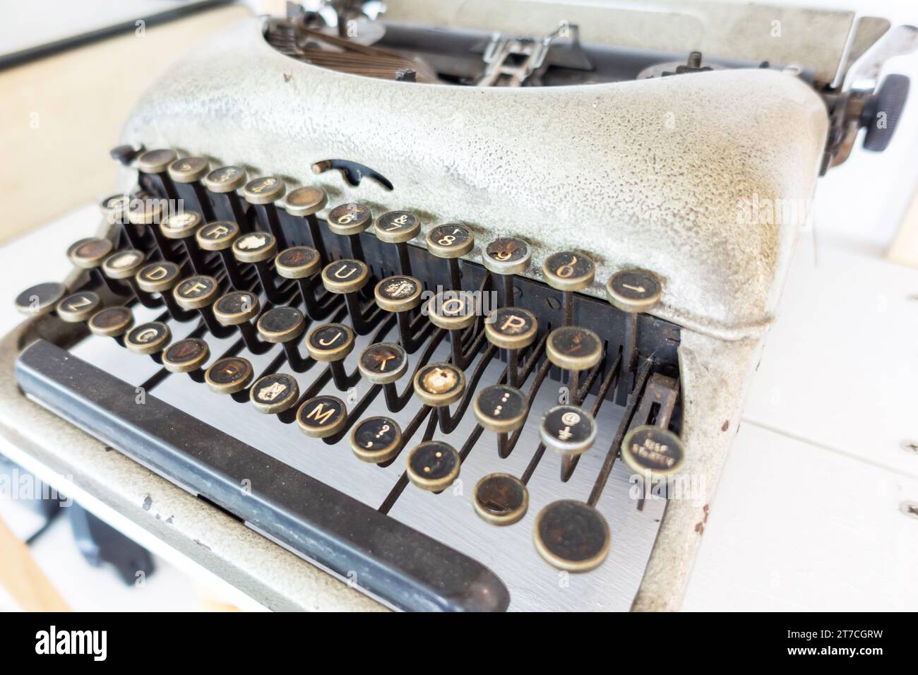 Typewriters that were used in the past thirty years or more. Before the computer came into play in daily life Stock Photo