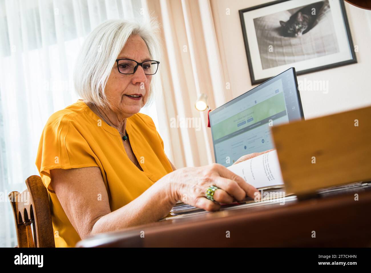 ILLUSTRATION - 09 November 2022, Lower Saxony, Winsen (Luhe): Simplified tax return: this is possible for pensioners with the help of "Einfach Elster". Photo: Christin Klose/dpa-tmn Stock Photo