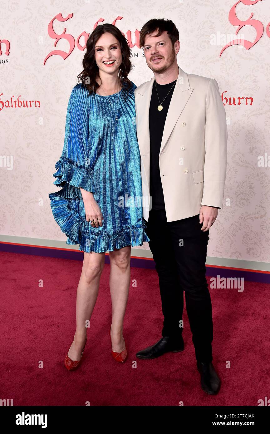 Los Angeles, USA. 14th Nov, 2023. Sophie Ellis-Bextor and Richard Jones arriving at the Los Angeles premiere of ‘Saltburn held at the Ace Theatre Downtown LA on November 14, 2023 in Los Angeles, Ca. © Lisa OConnor/AFF-USA.com Credit: AFF/Alamy Live News Stock Photo